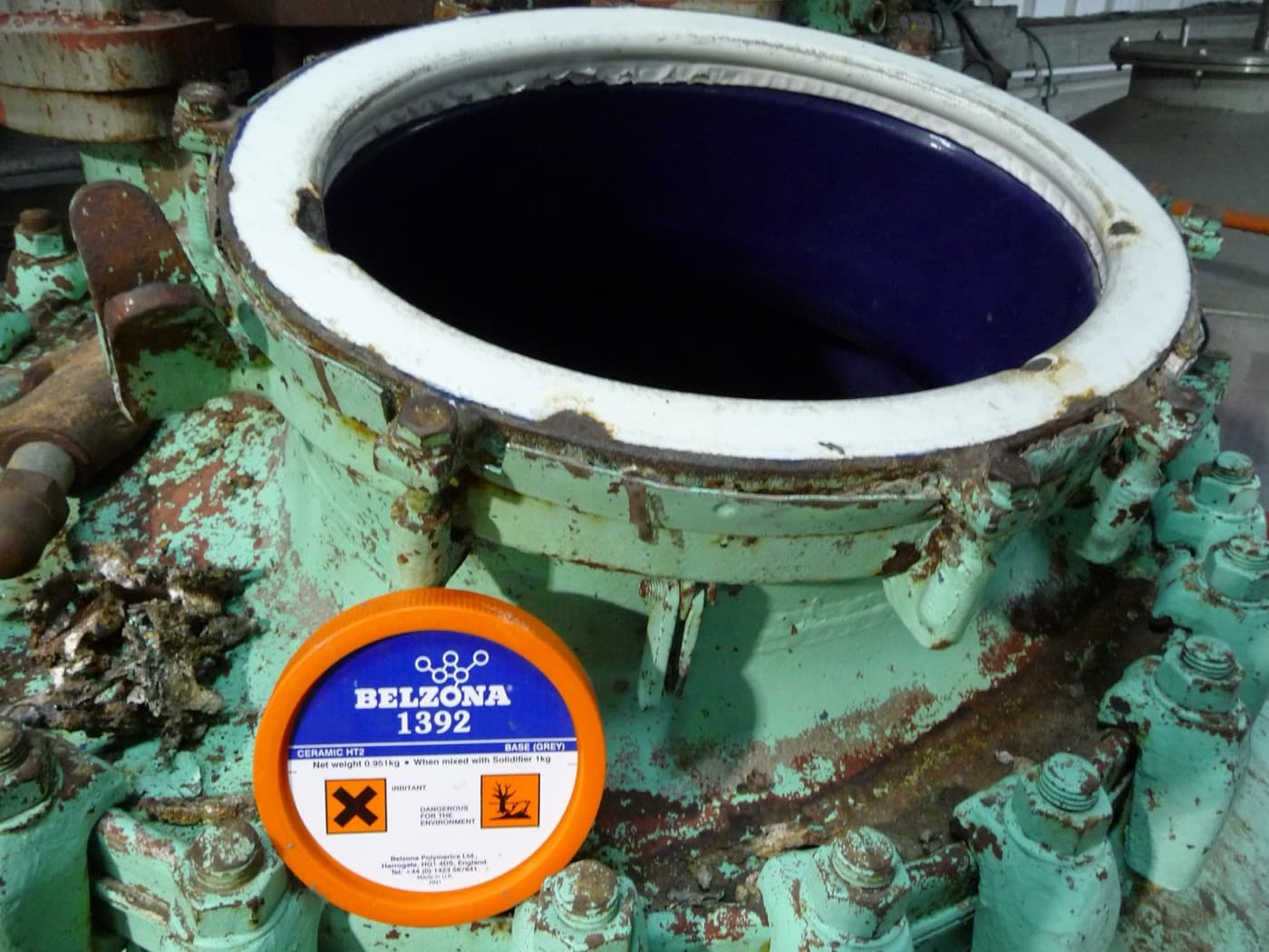 Sludge digester dome interior rebuilt and relined