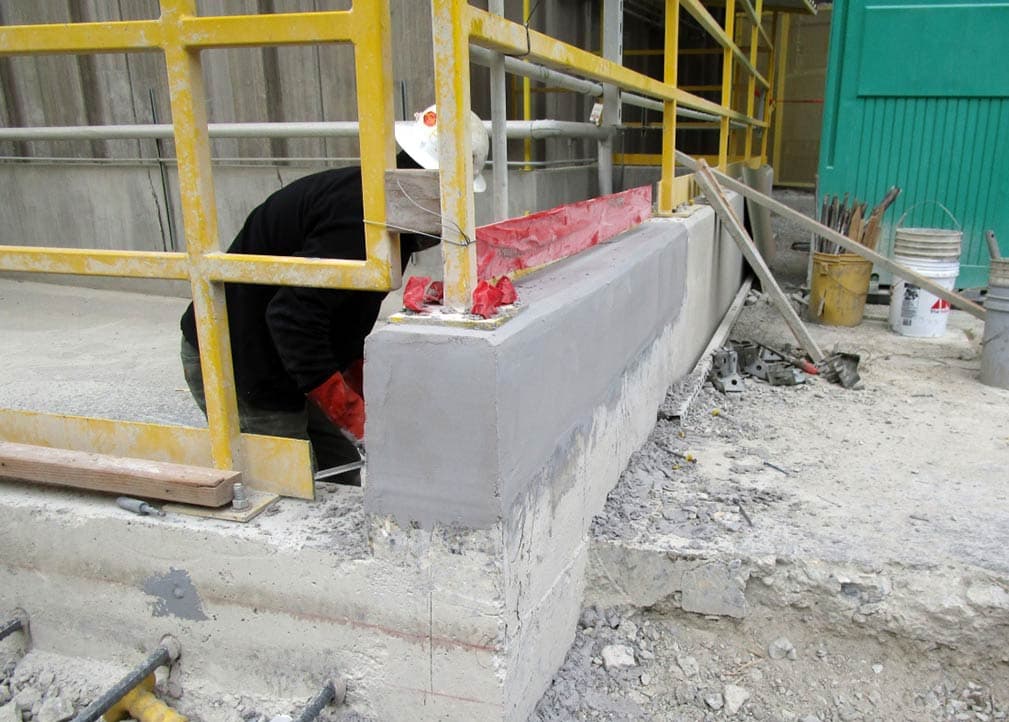 Belzona 4124 wall rebuild application complete with Belzona 4111 as a top coat