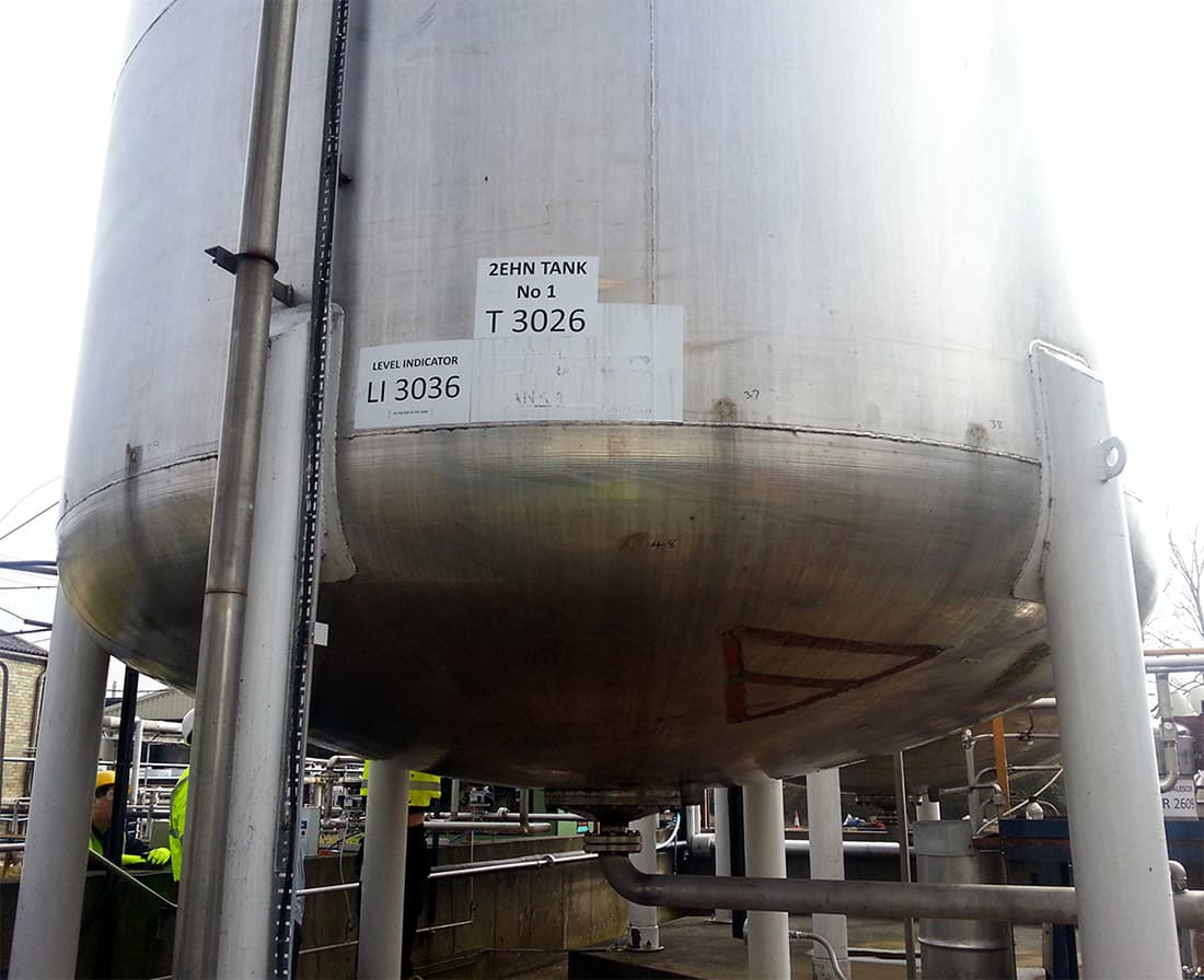 Aggressive chemicals caused leaks to appear along the tank base