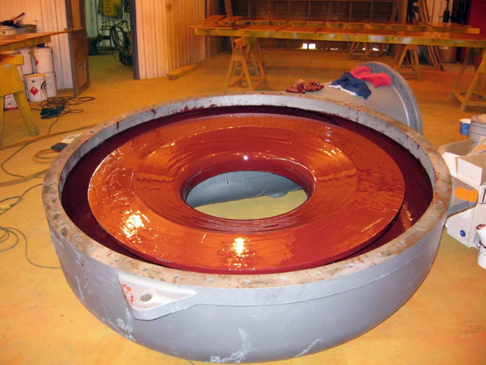 Large blower coated with Belzona 4341 (Magma CR3) to provide acid resistance