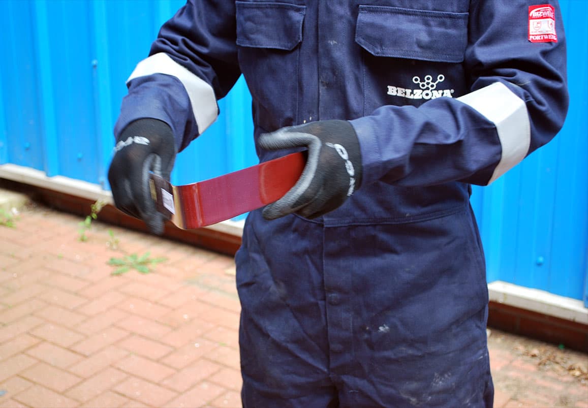 Excellent flexibility properties of Belzona 4361 demonstrated during the test