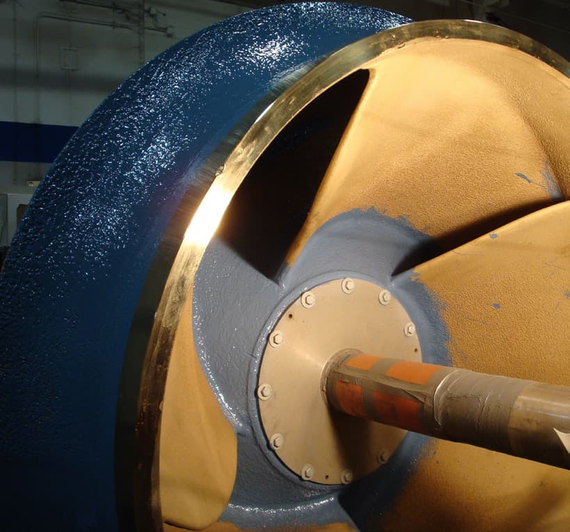 Nuclear plant pump impeller protected with a Belzona coating